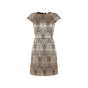 Gold Jacquard Dress